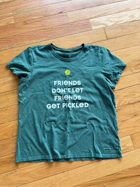 Life Is Good Teal Green Graphic Short Sleeve Tee